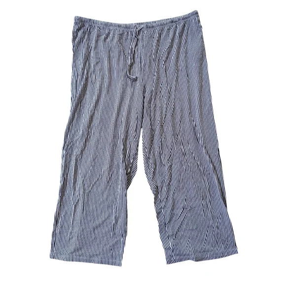 Lauren Ralph Lauren Striped Button-Up Pajama Set - Navy & White XL - Picture 4 of 9